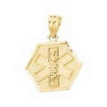 14K Yellow Medical ID Pendant